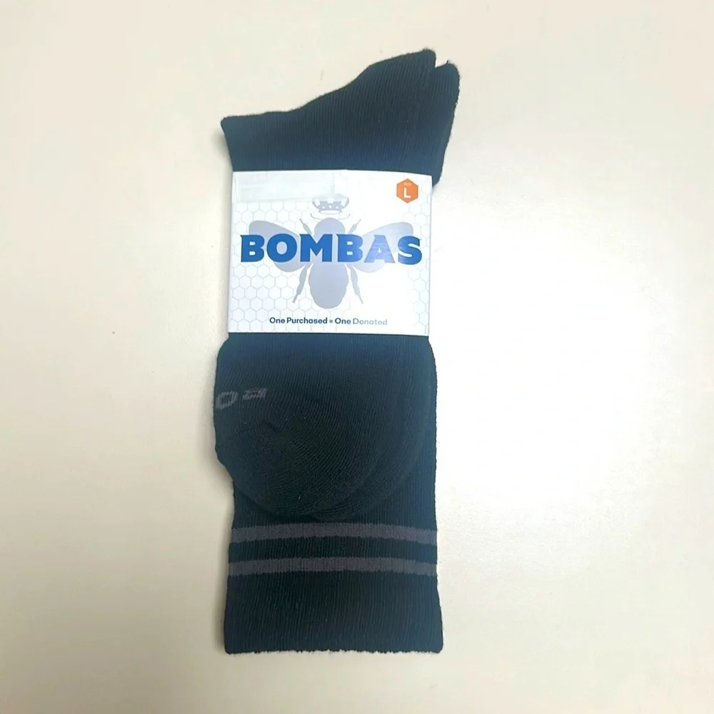 ❤️ 🆕 BOMBAS BLACK HIGH SOCKS SIZE LARGE